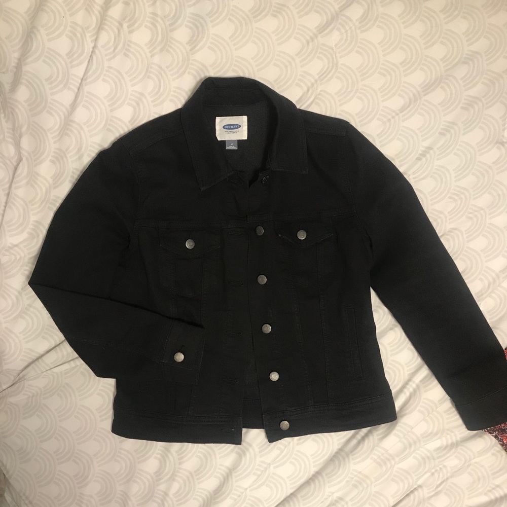Black denim jacket